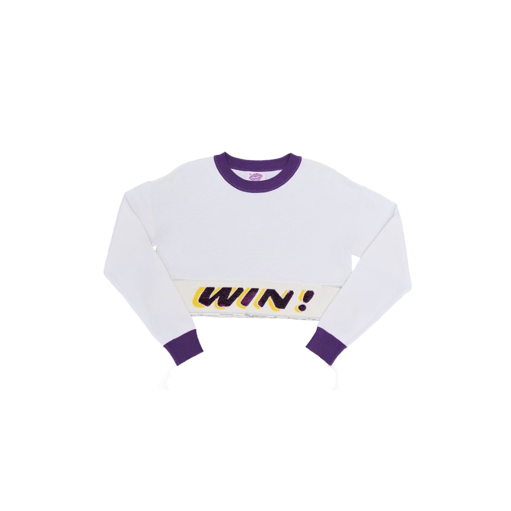 Bedazzled WIN Crop Sweater - Sparkle City Co