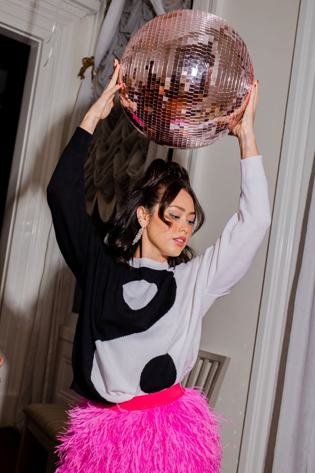 Black and White Yin and Yang Sweater - Sparkle City Co