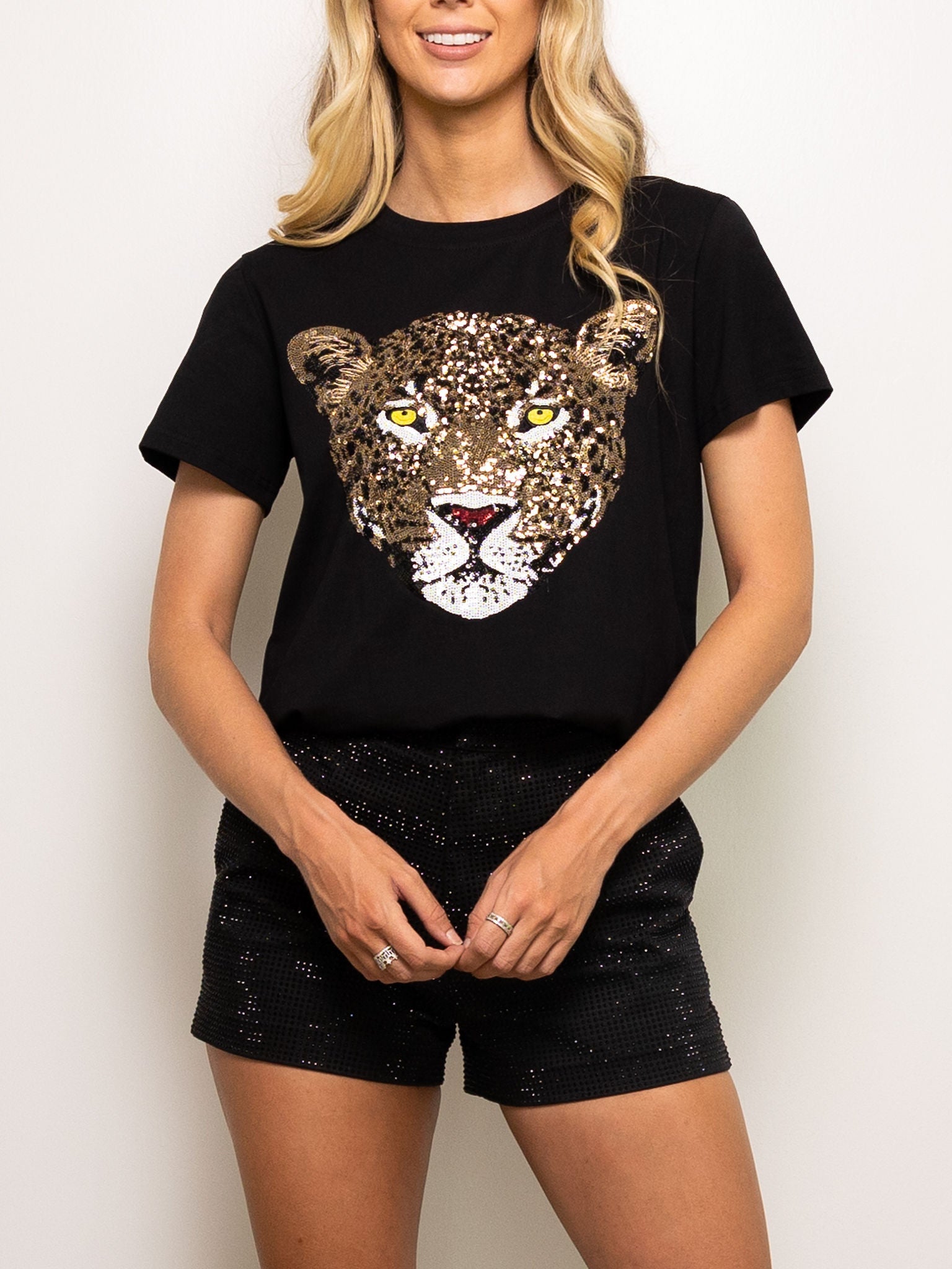 Black Jaguar Head Tee - Sparkle City Co