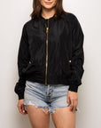 Black Tiger Head Bomber Jacket - Sparkle City Co