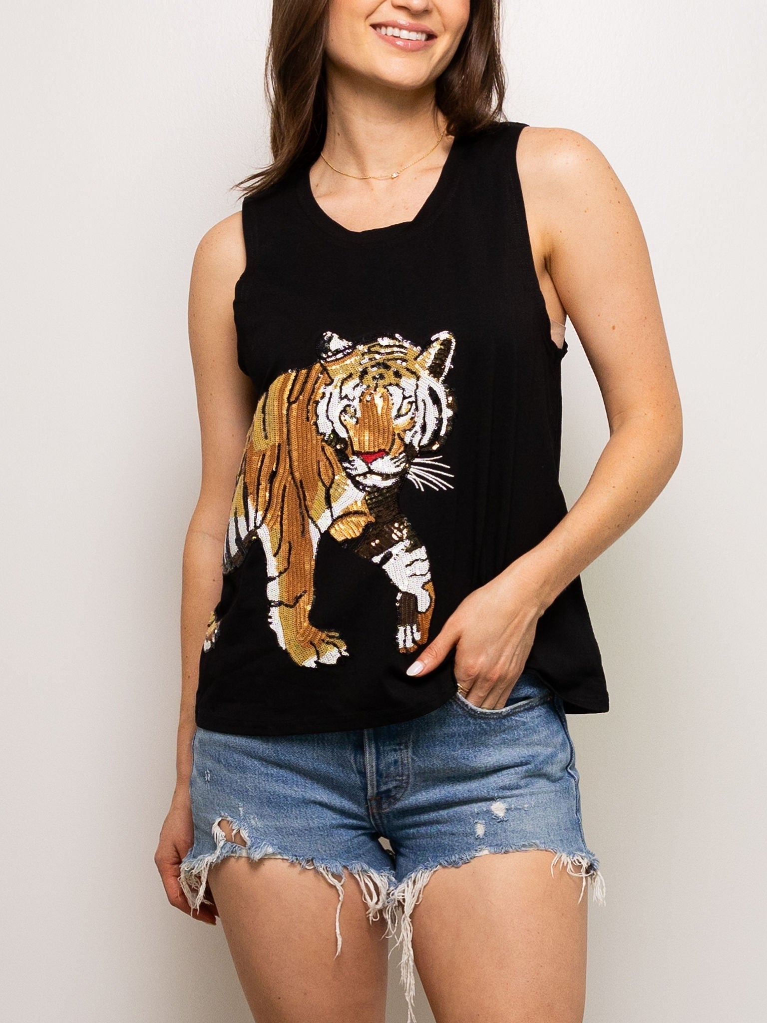 Black Tiger Wrap Tank - Sparkle City Co