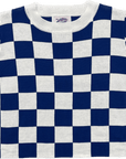 Blue & White Checkered Knit Crop - Sparkle City Co