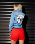 Bulldog Denim Button Down - Sparkle City Co