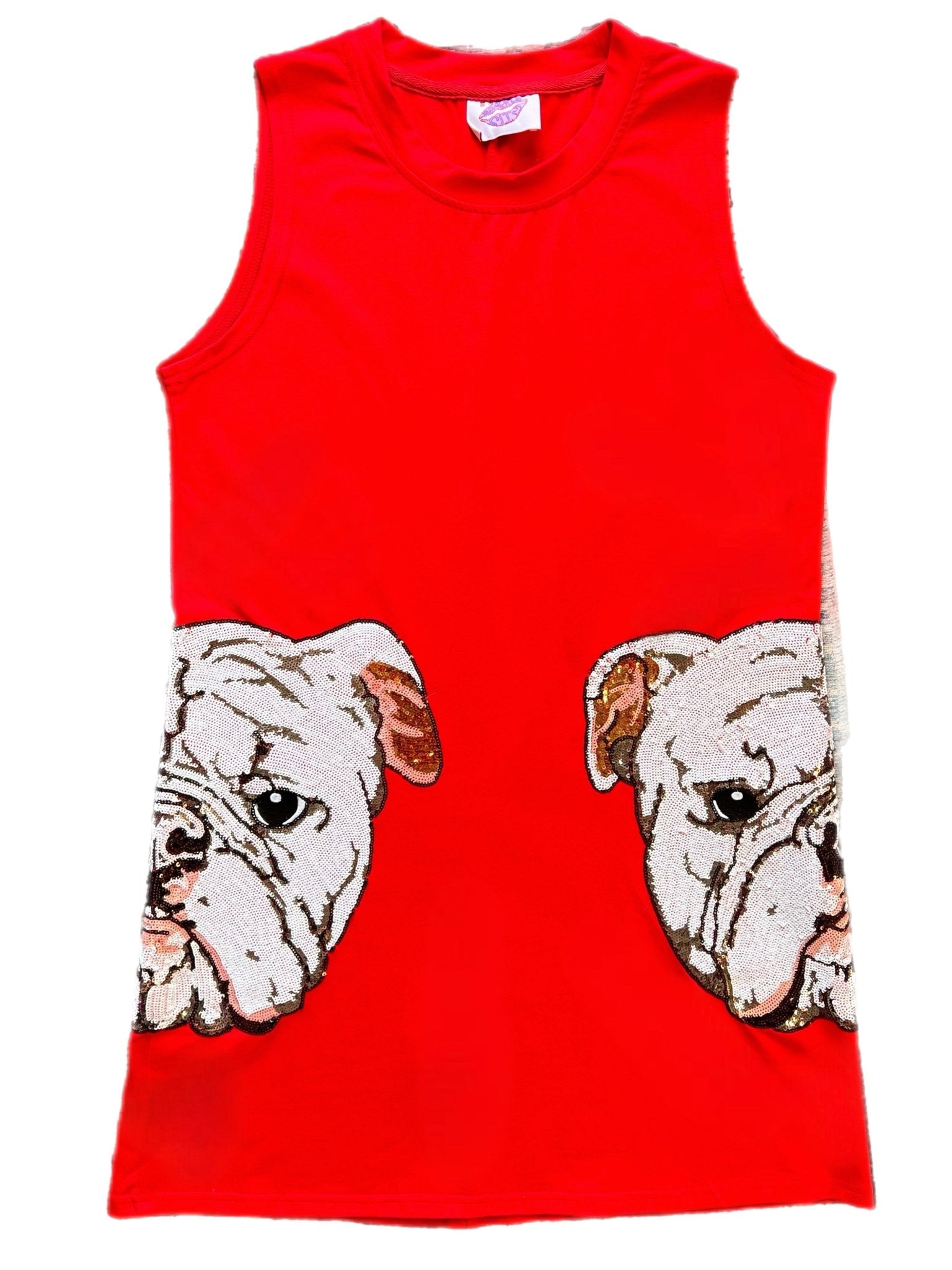Bulldog Head Tank Dress - Sparkle City Co