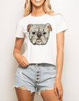 Bulldog head tee - White - Sparkle City Co