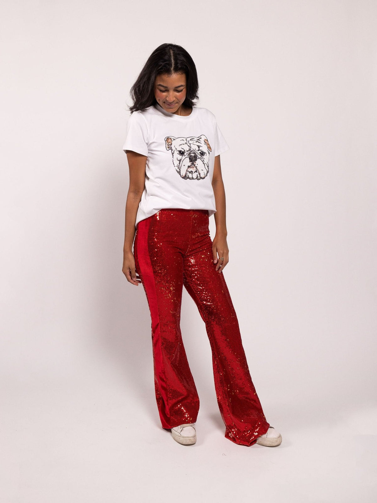 Bulldog head tee- White - Sparkle City Co