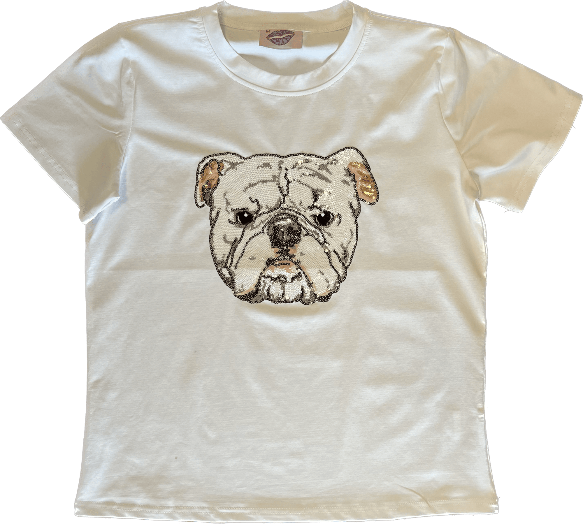 Bulldog head tee - White - Sparkle City Co