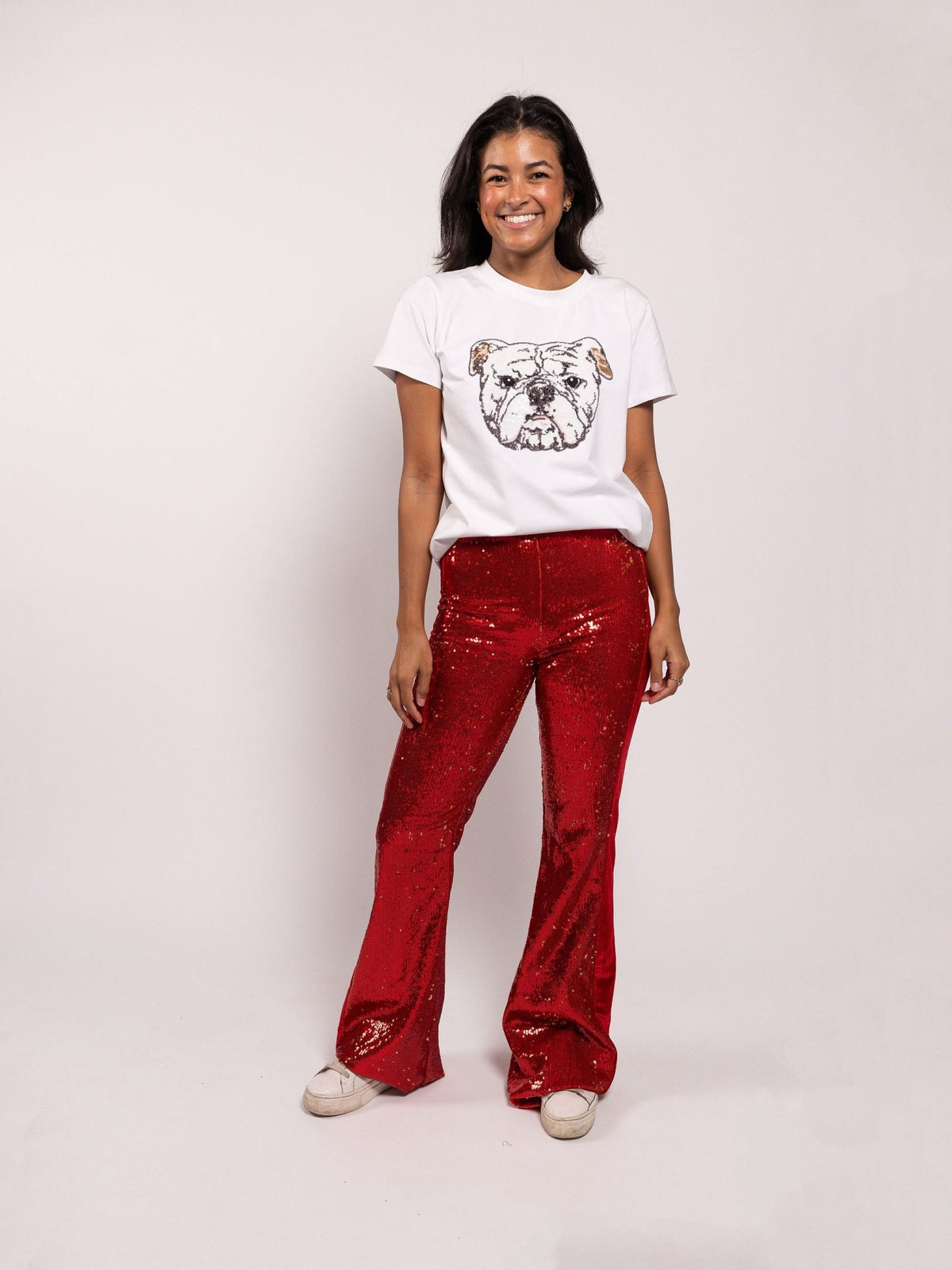 Bulldog head tee- White - Sparkle City Co