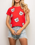 Bulldog Takeover Tee - Red - Sparkle City Co