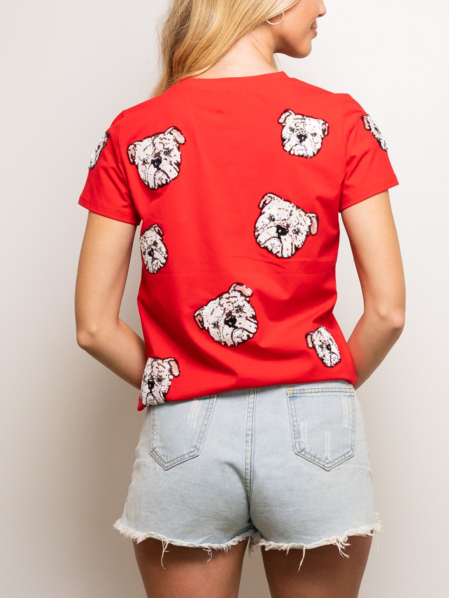 Bulldog Takeover Tee - Red - Sparkle City Co
