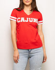 Cajuns Red Jersey Tee - Sparkle City Co