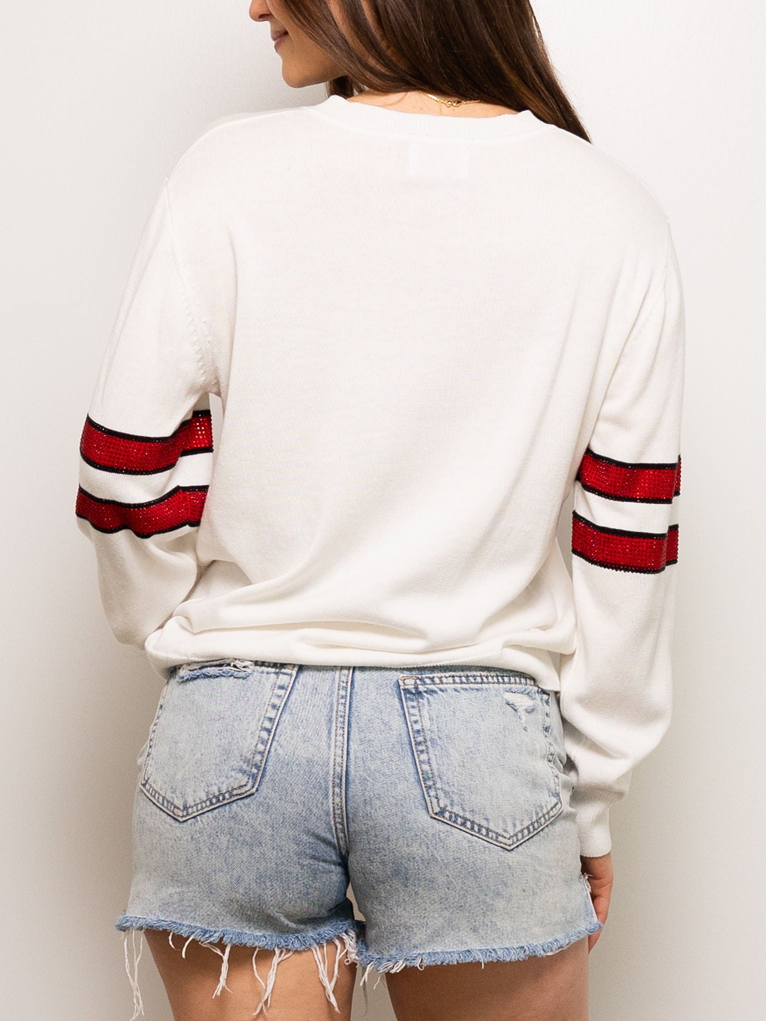 CAJUNS White Jersey Sweater - Sparkle City Co