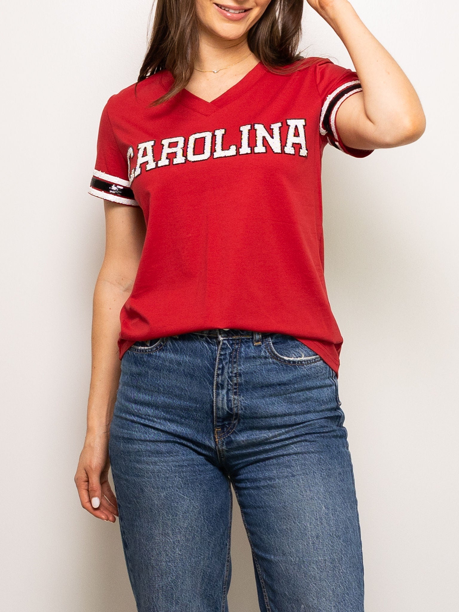 CAROLINA JERSEY STYLE TEE - Sparkle City Co