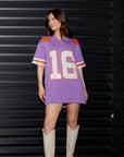 Clemson KNIT JERSEY DRESS- Orange & Purple - Sparkle City Co
