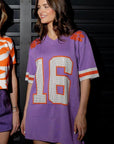 Clemson KNIT JERSEY DRESS- Orange & Purple - Sparkle City Co