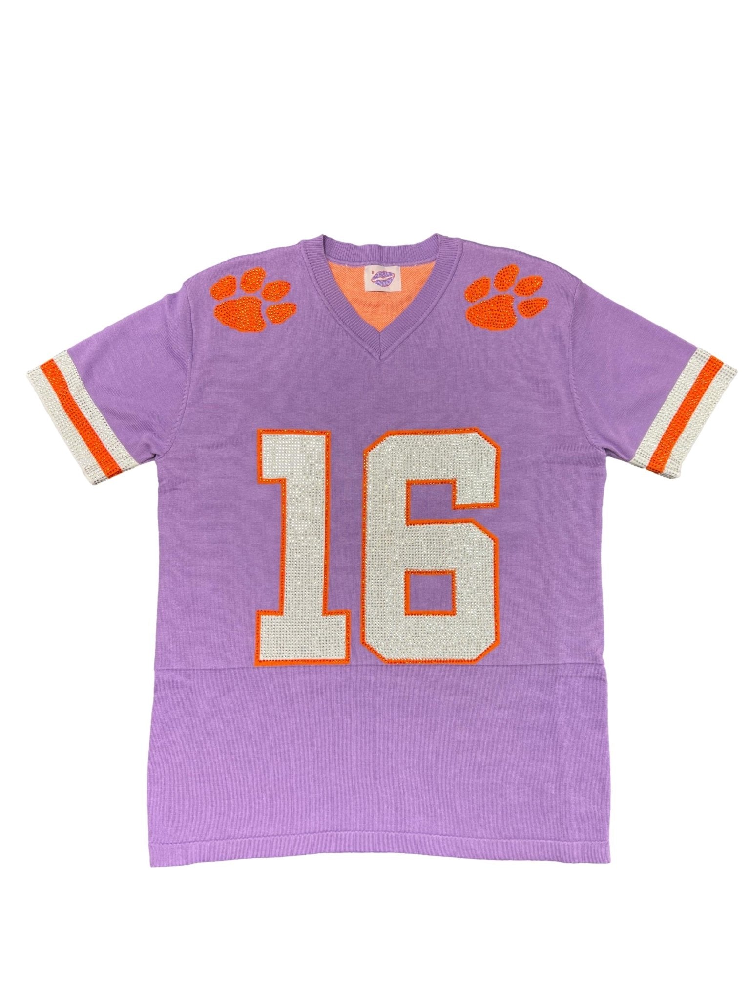 Clemson KNIT JERSEY DRESS - Orange & Purple - Sparkle City Co