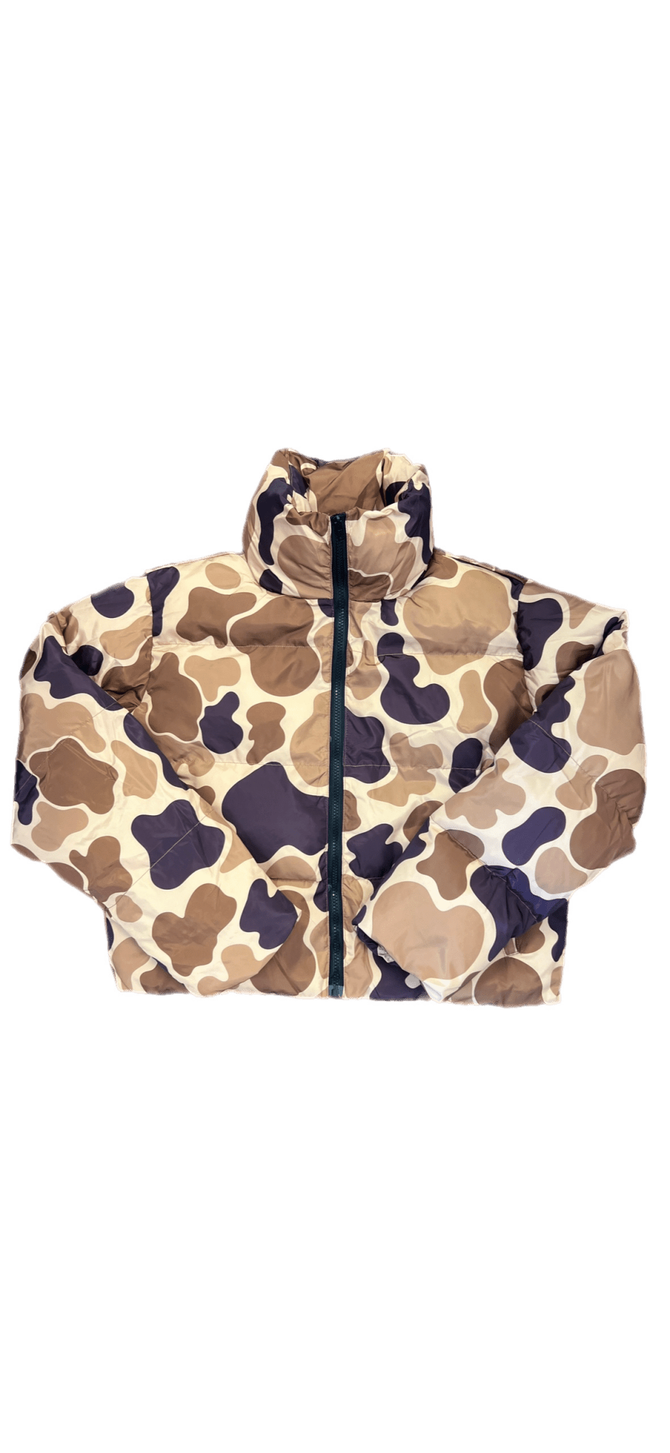 Cropped Camouflage Puffer Jacket - Sparkle City Co