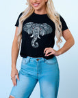 Elephant Head Tee | Black - Sparkle City Co