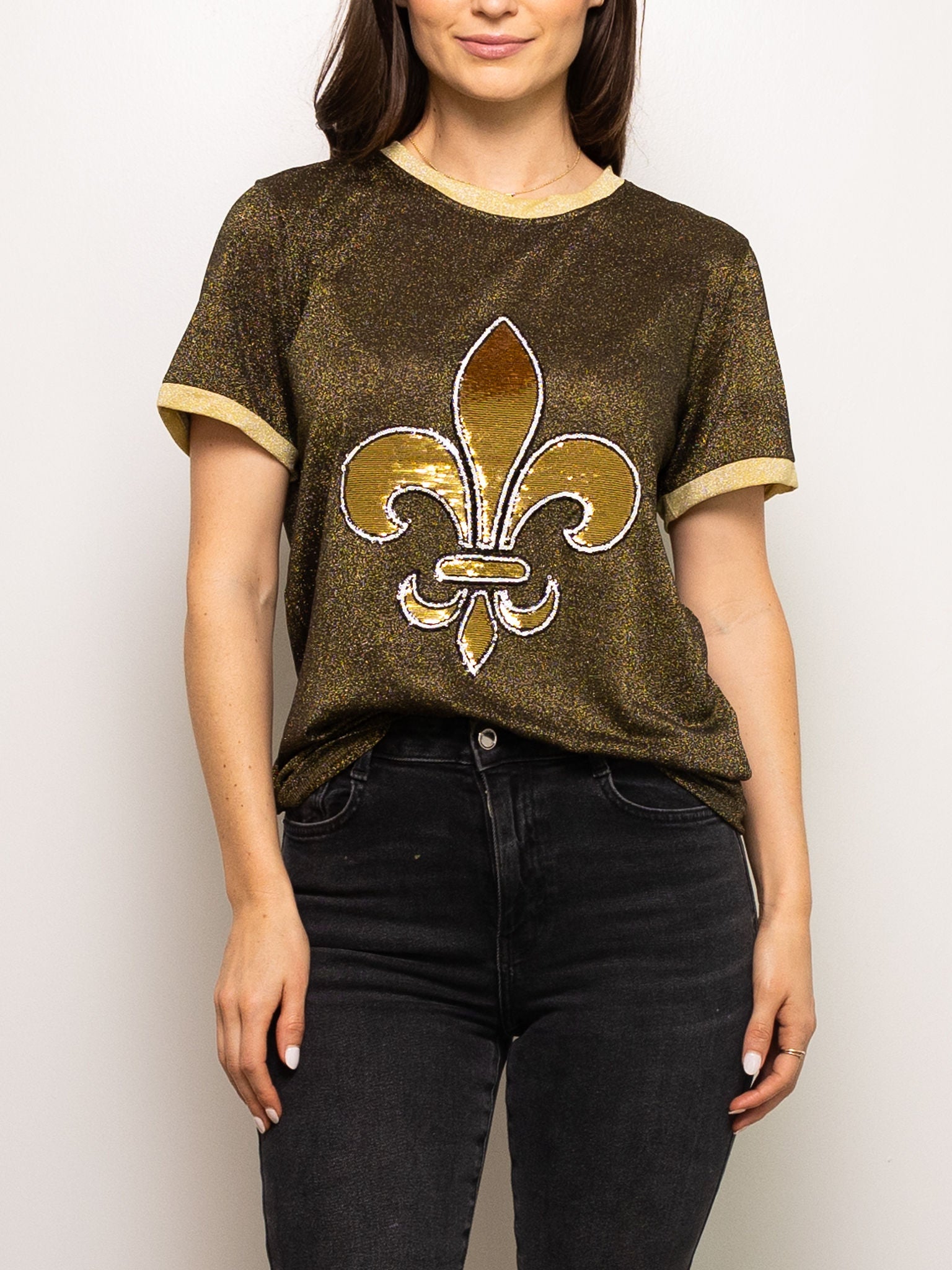 Fleur De Lis Glitter Tee - Sparkle City Co