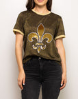 Fleur De Lis Glitter Tee - Sparkle City Co