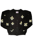 Fleur De Lis Puff Cardigan - Sparkle City Co