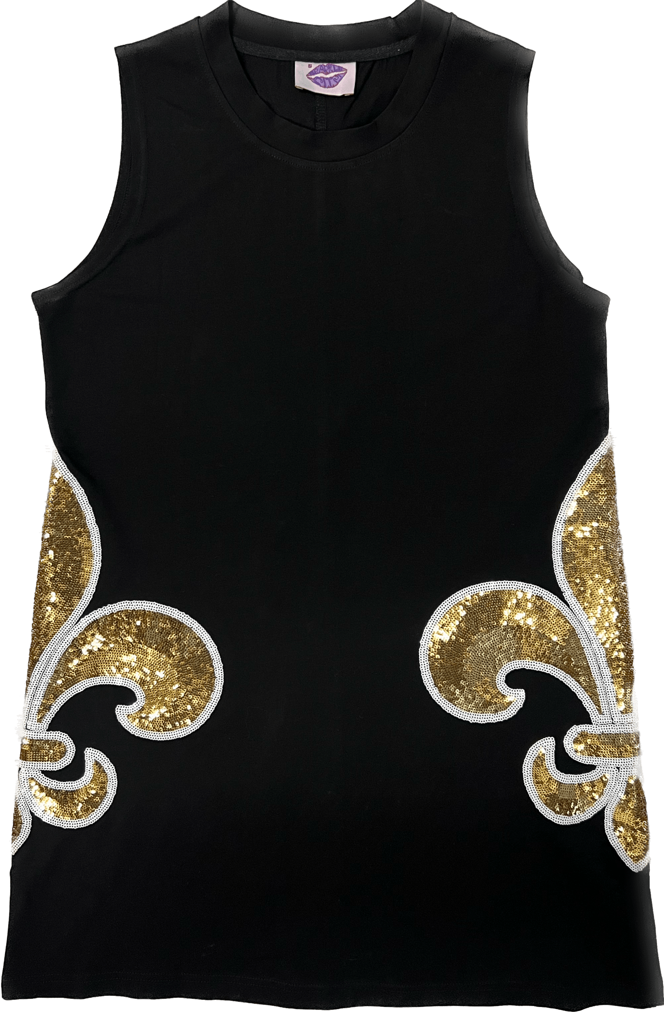 FLEUR DE LIS TANK DRESS BLACK - Sparkle City Co