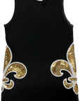 FLEUR DE LIS TANK DRESS BLACK - Sparkle City Co