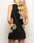 FLEUR DE LIS TANK DRESS BLACK - Sparkle City Co