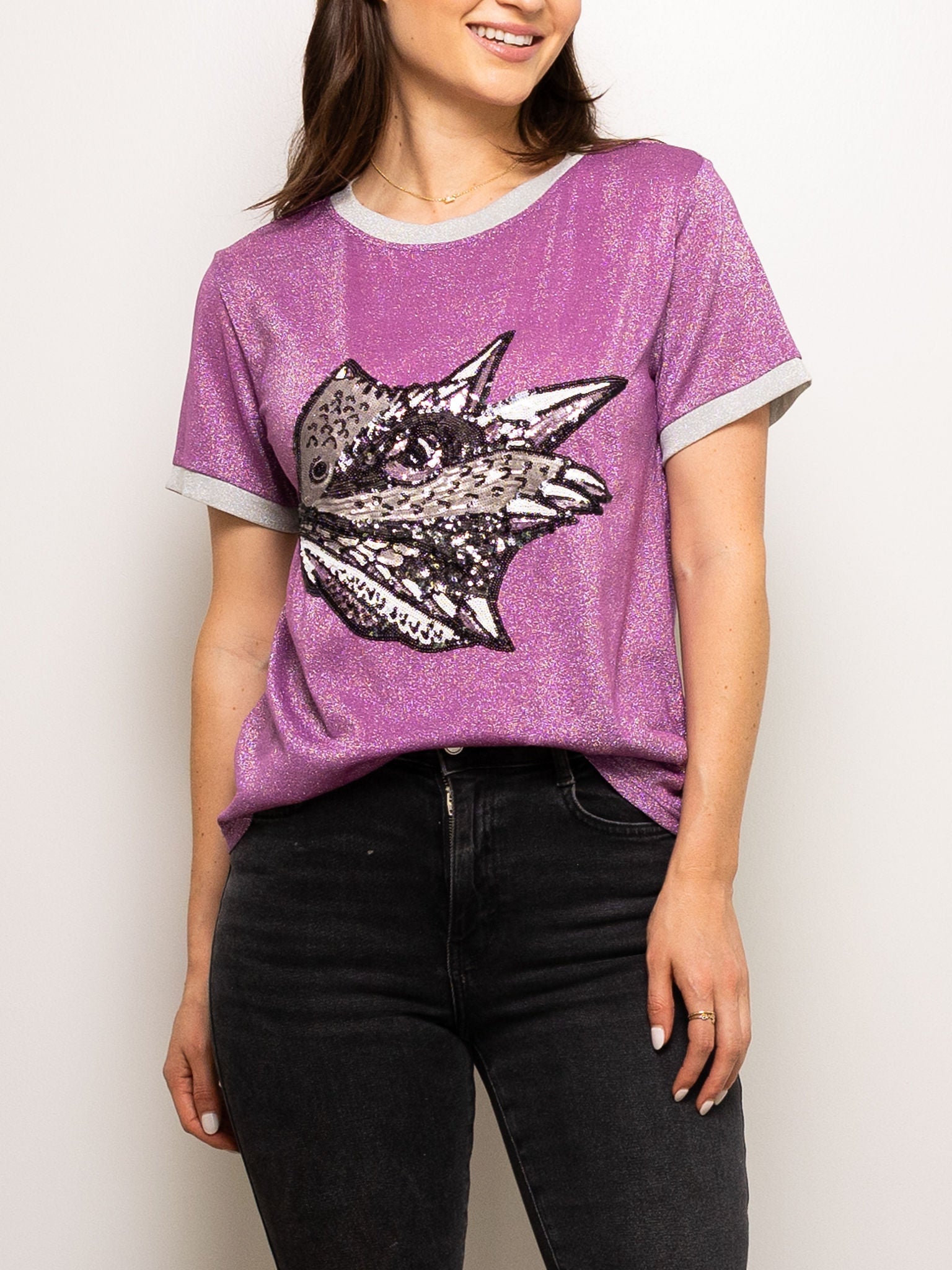 Glitter Purple Frog Tee - Sparkle City Co