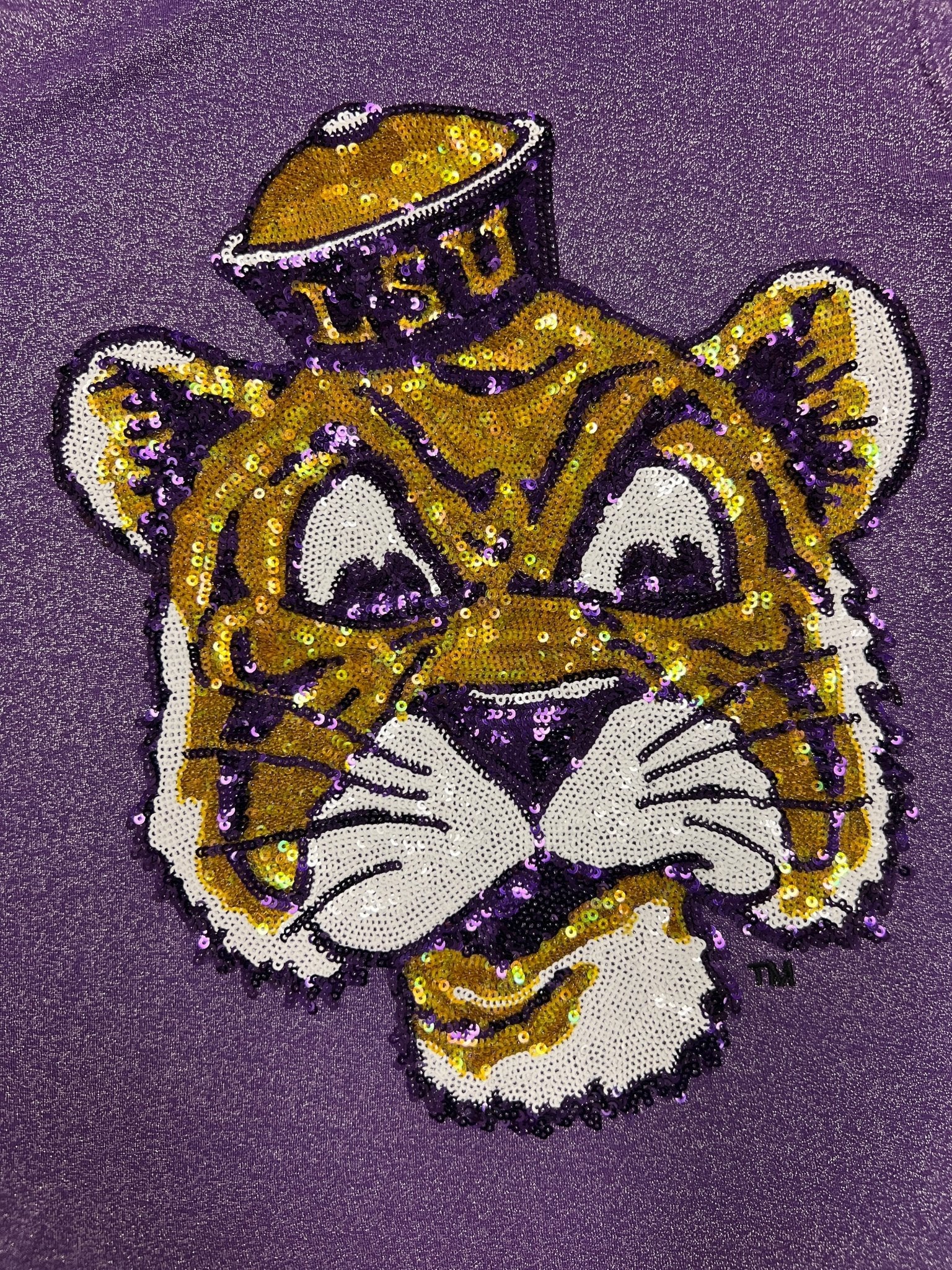 GLITTER RETRO LOGO TANK - LSU - Sparkle City Co