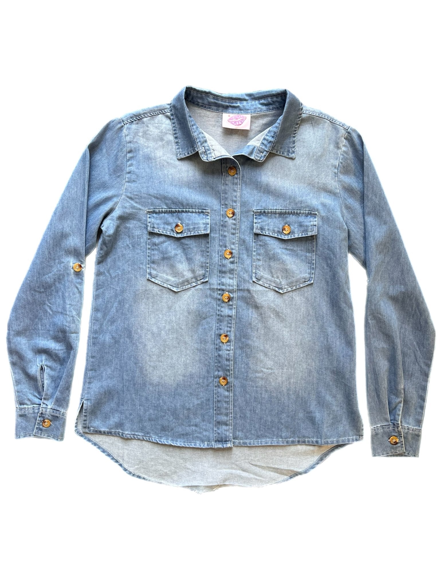 Happy Mardi Gras Denim Button Down - Sparkle City Co