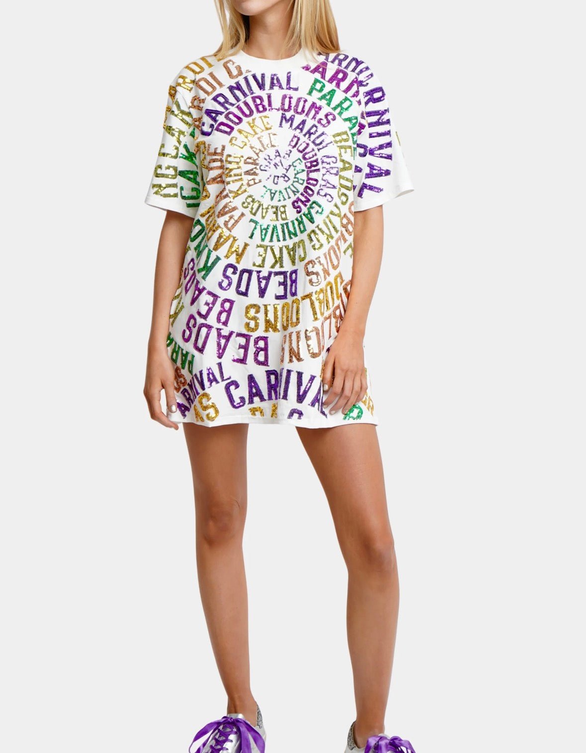 Hemline X Sparkle City Mardi Gras Mini Dress - Sparkle City Co