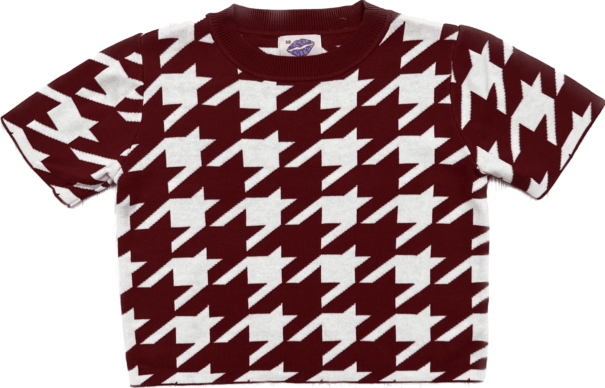 HOUNDSTOOTH KNIT CROP - Sparkle City Co