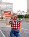 HOUNDSTOOTH KNIT CROP - Sparkle City Co