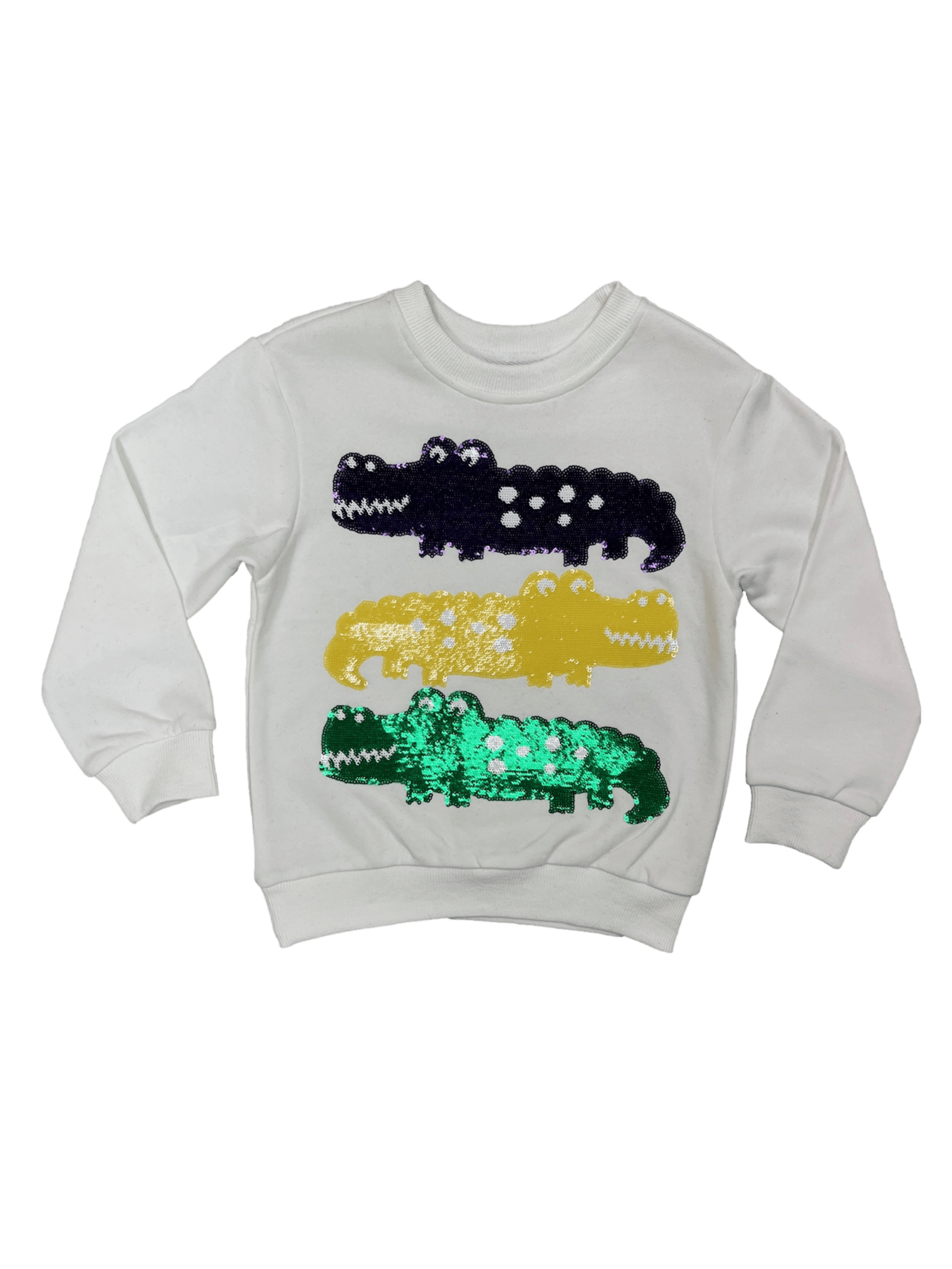 Kids Mardi Gras Gator Sweatshirt - Sparkle City Co