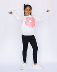 Kids Pink Disco Flower Sweatshirt - Sparkle City Co