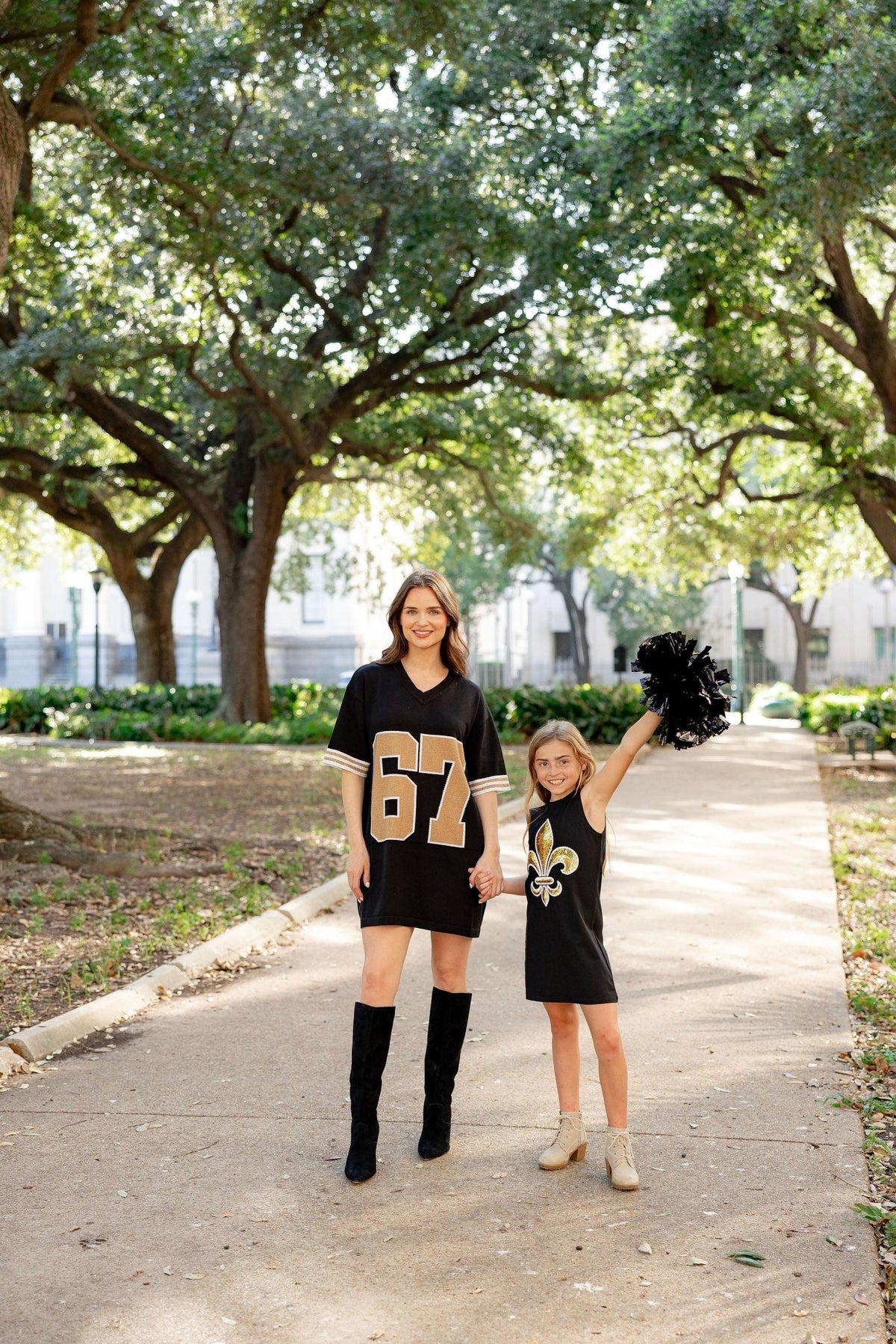 Knit Jersey Dress- Black &amp; Gold - Sparkle City Co
