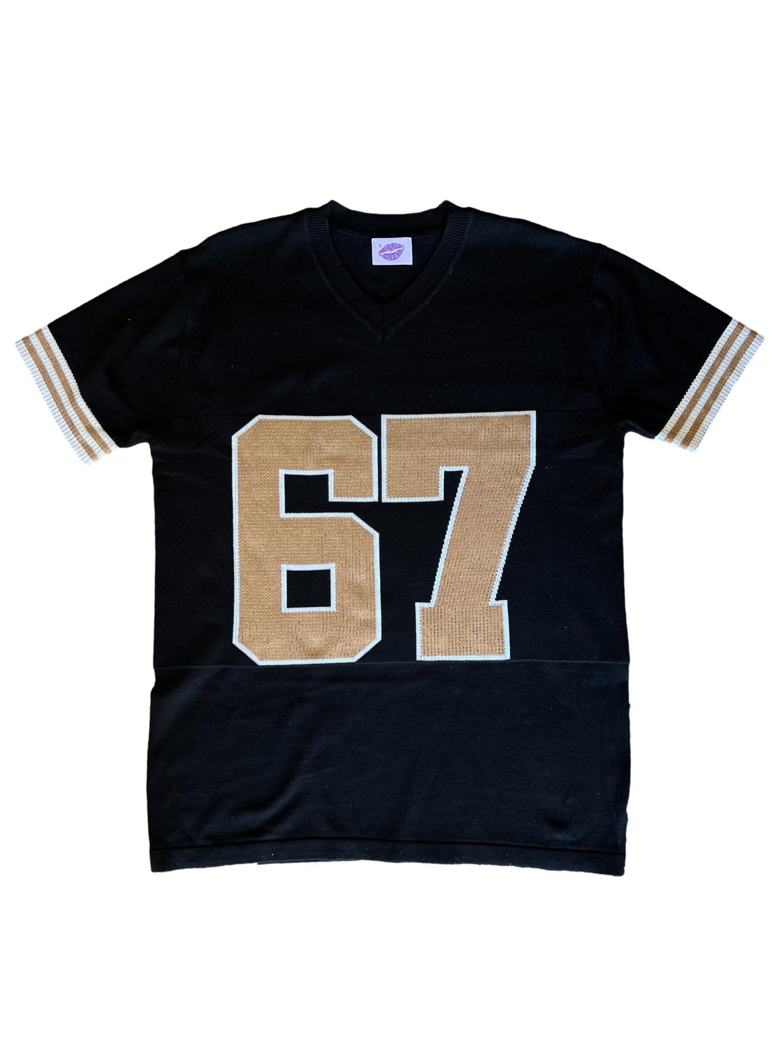 Knit Jersey Dress - Black & Gold - Sparkle City Co