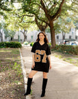 Knit Jersey Dress - Black & Gold - Sparkle City Co
