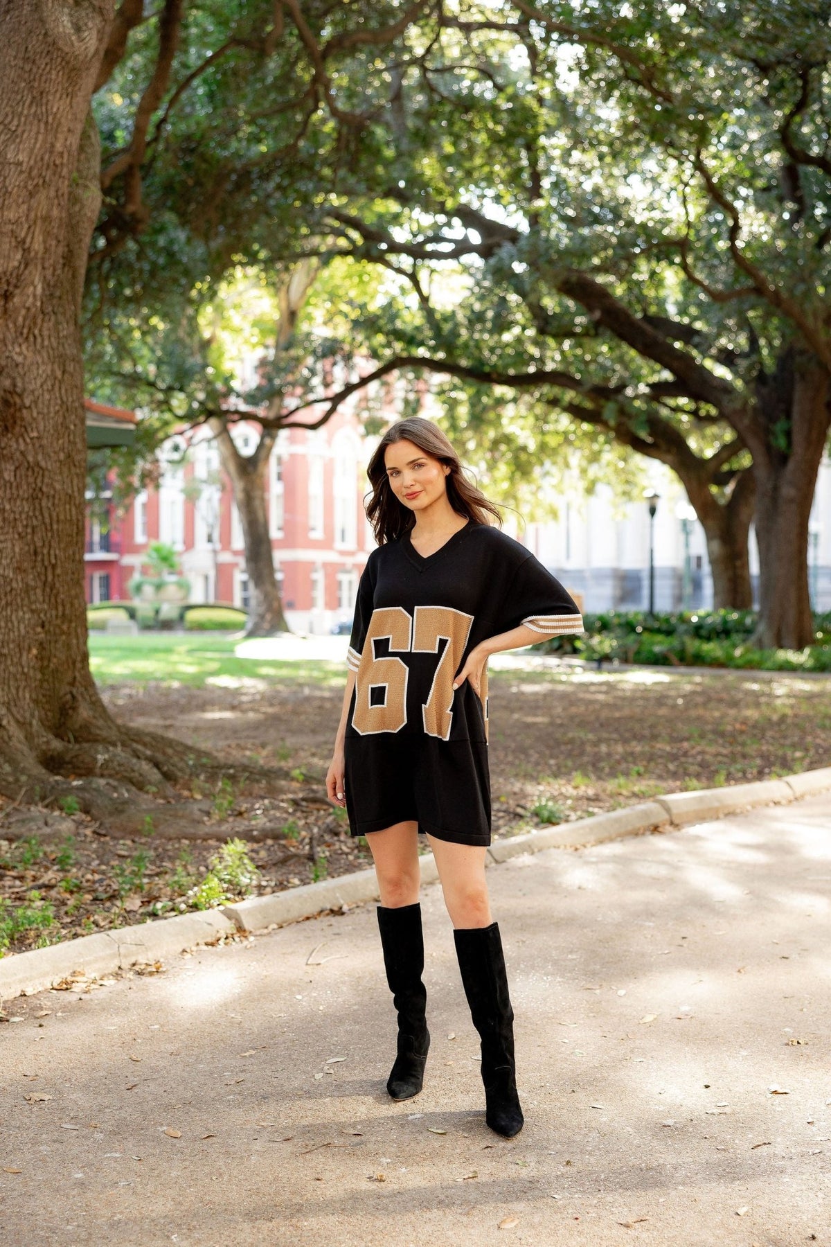 Knit Jersey Dress- Black &amp; Gold - Sparkle City Co