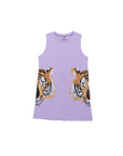 LAVENDER TIGER HEAD TANK DRESS - Sparkle City Co