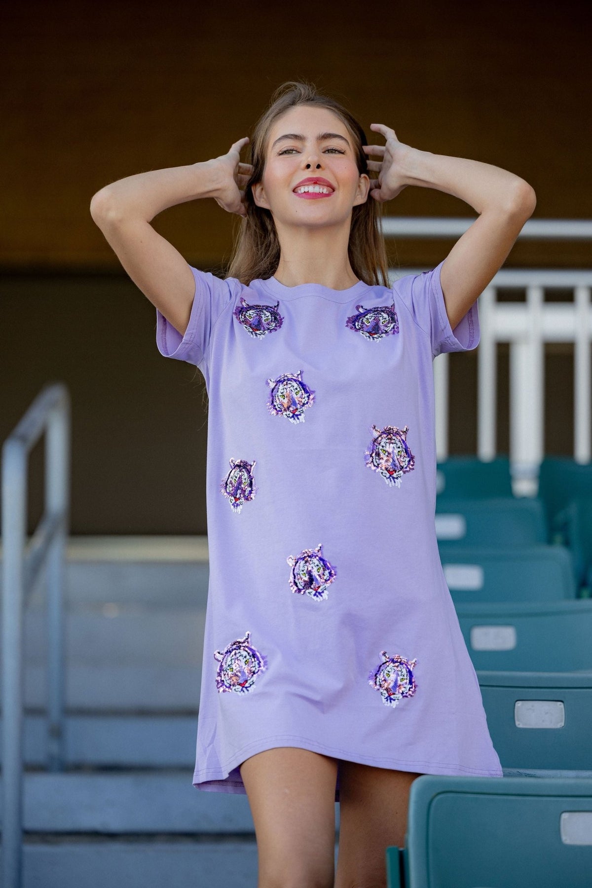 Lavender Tiger Takeover Dress - Sparkle City Co