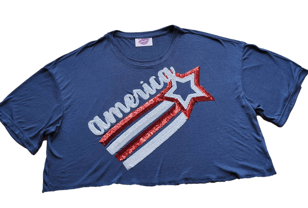 Lightweight America Crop Top - Sparkle City Co