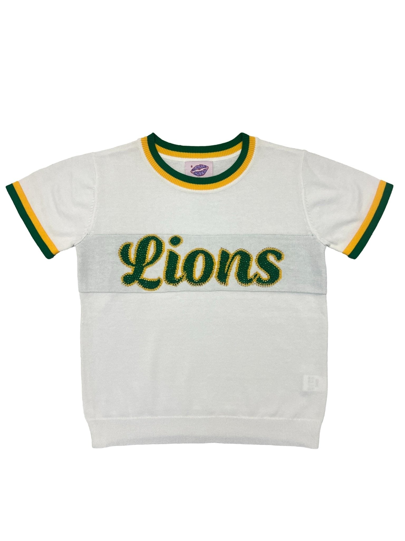 "LIONS" Short Sleeve Sweater - Sparkle City Co