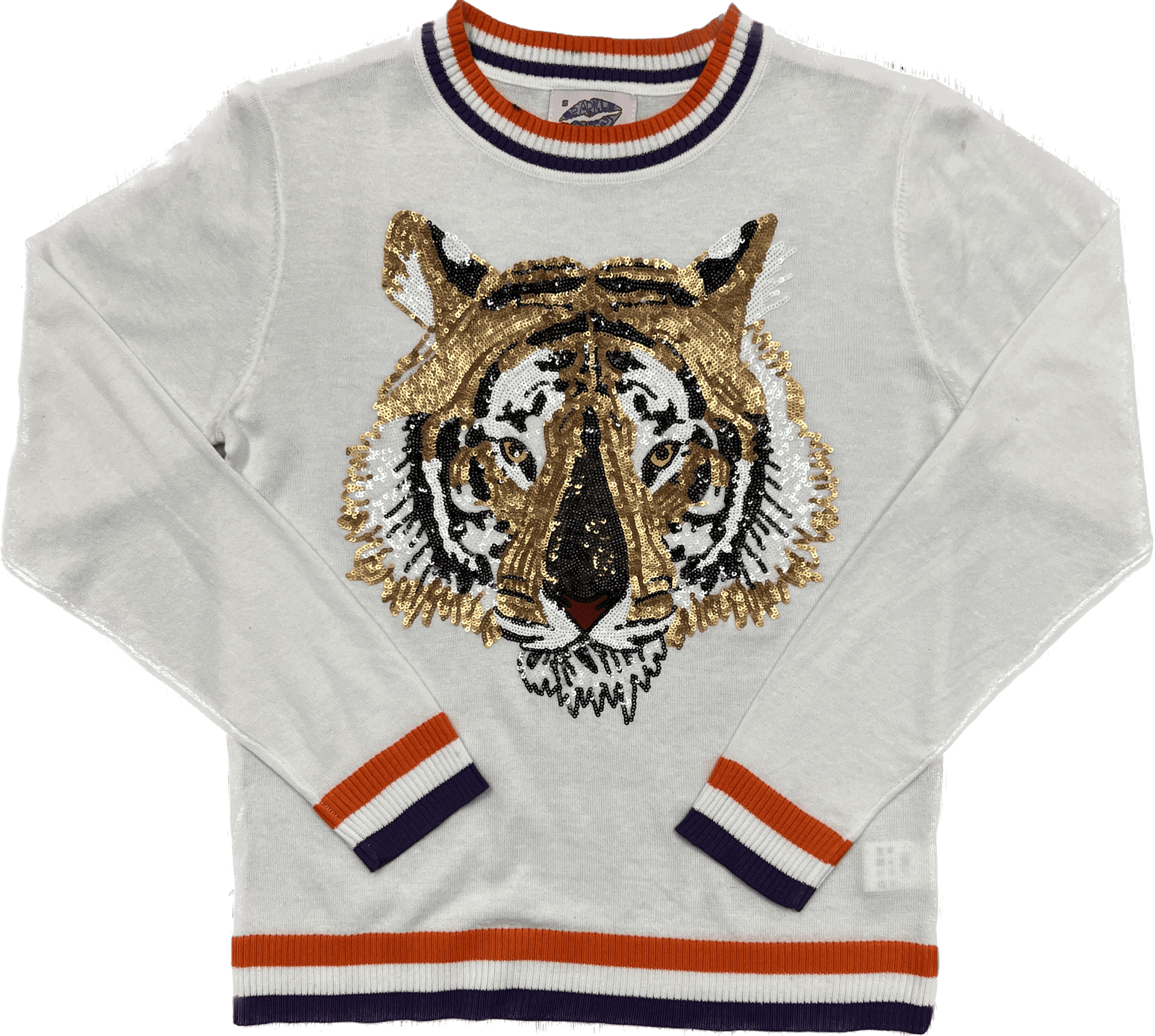 Long Sleeve Thin Knit Clemson Tiger Sweater - Sparkle City Co