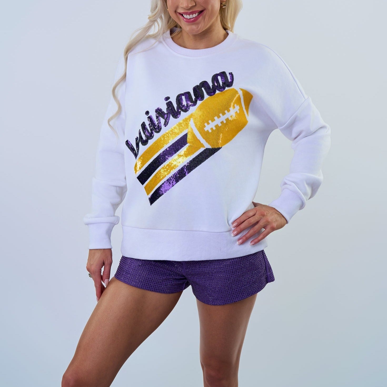 Louisiana Flying Football Sweatshirt - Sparkle City Co