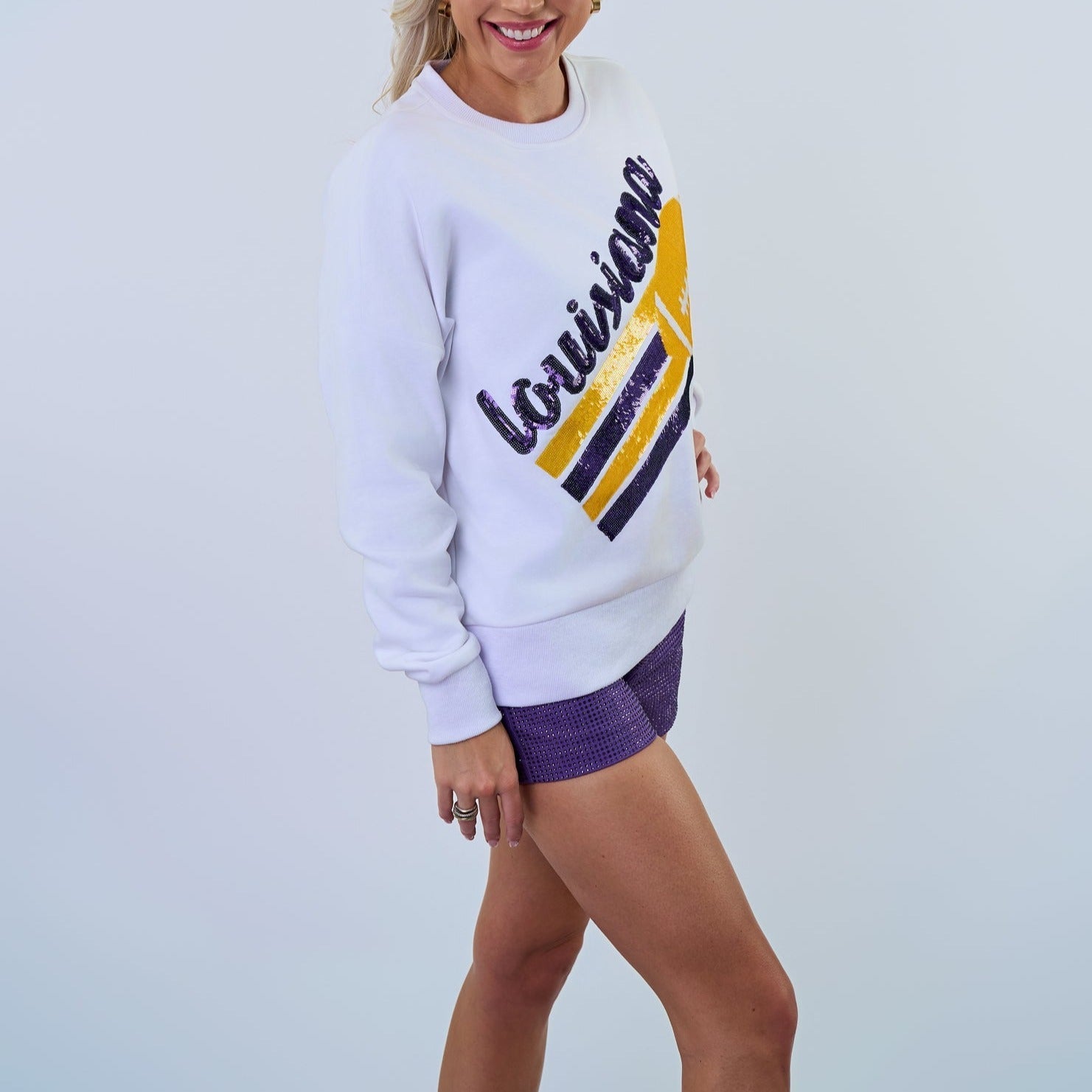 Louisiana Flying Football Sweatshirt - Sparkle City Co