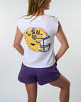 LSU Helmet Shoulder Tank - Sparkle City Co