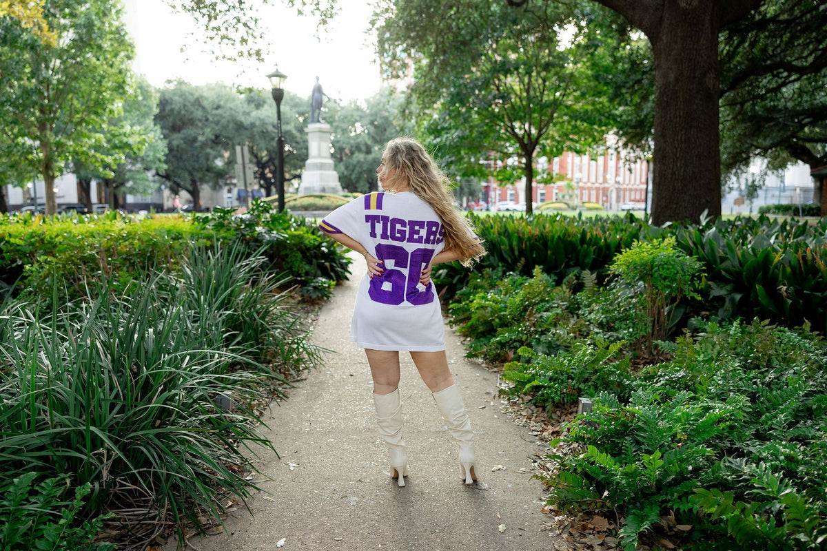 LSU KNIT JERSEY DRESS - Sparkle City Co