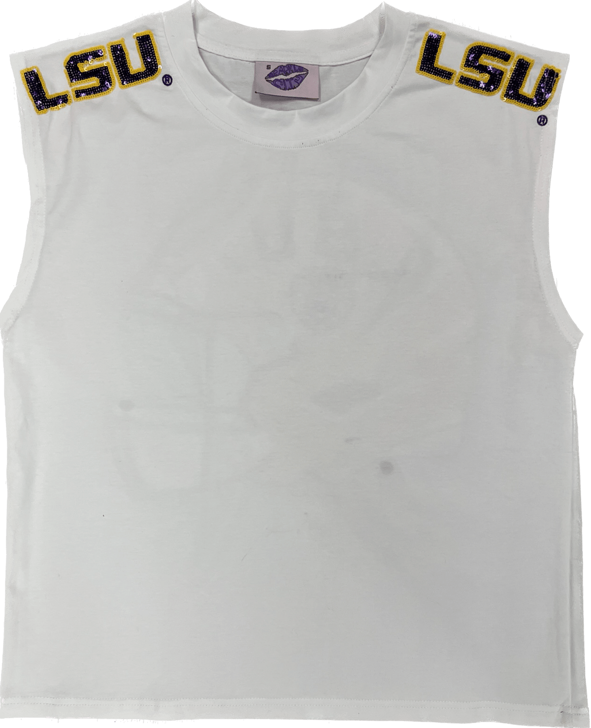 LSU Shoulder Tank Helmet back - Sparkle City Co